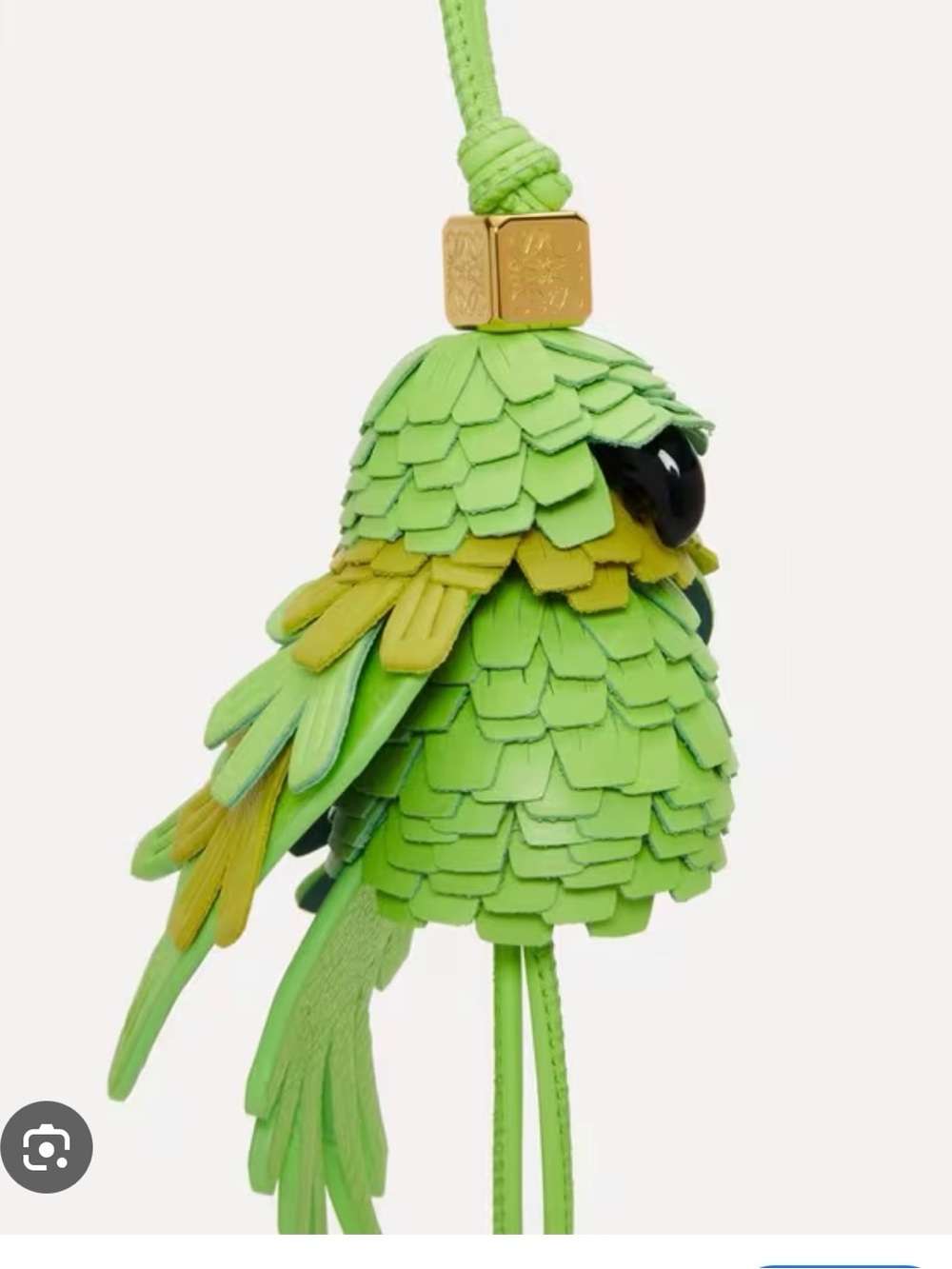 Loewe Neon Green Leather Parrot handbag Charm